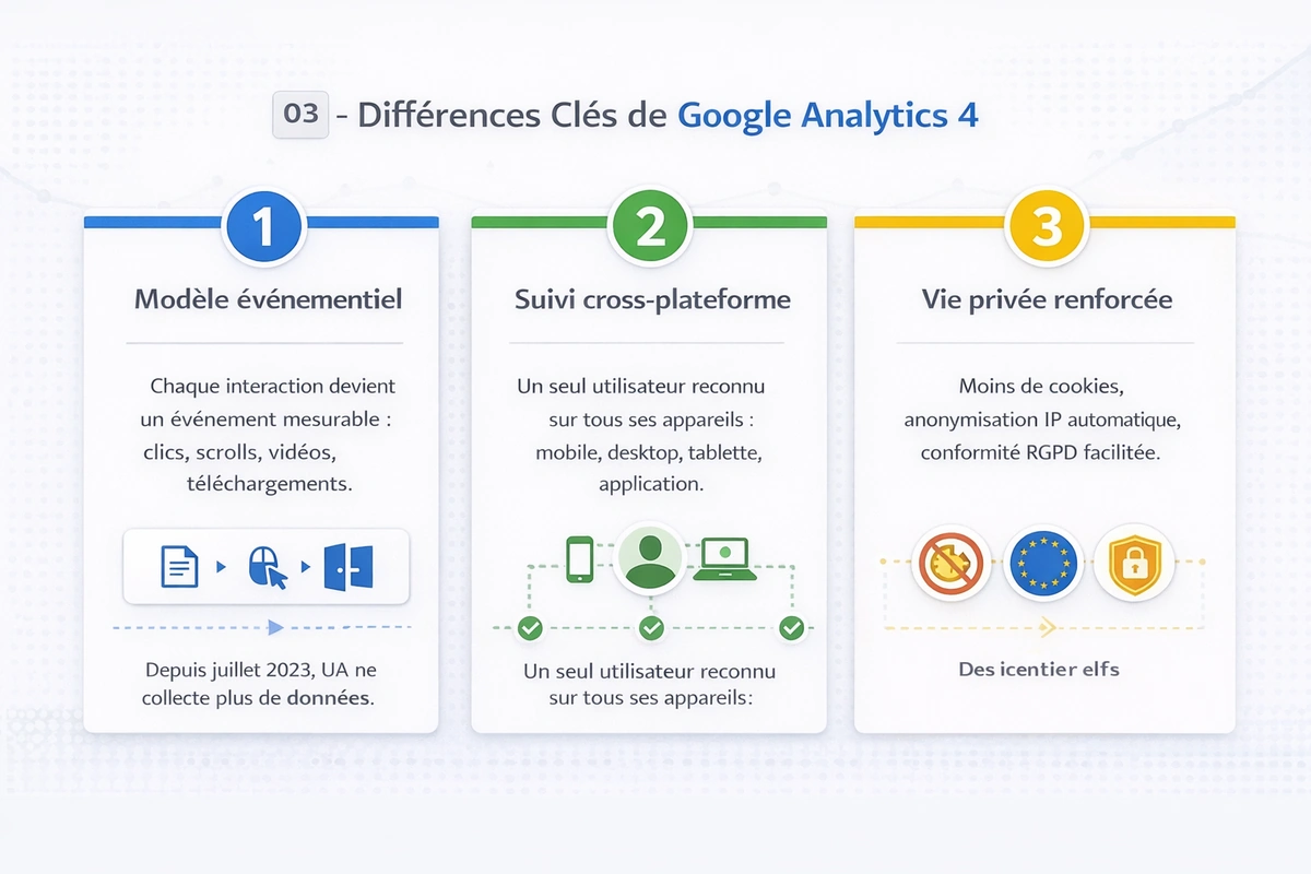 differences cles de google analytics 4
