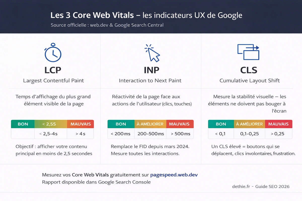 les 3 core web vitals expliques